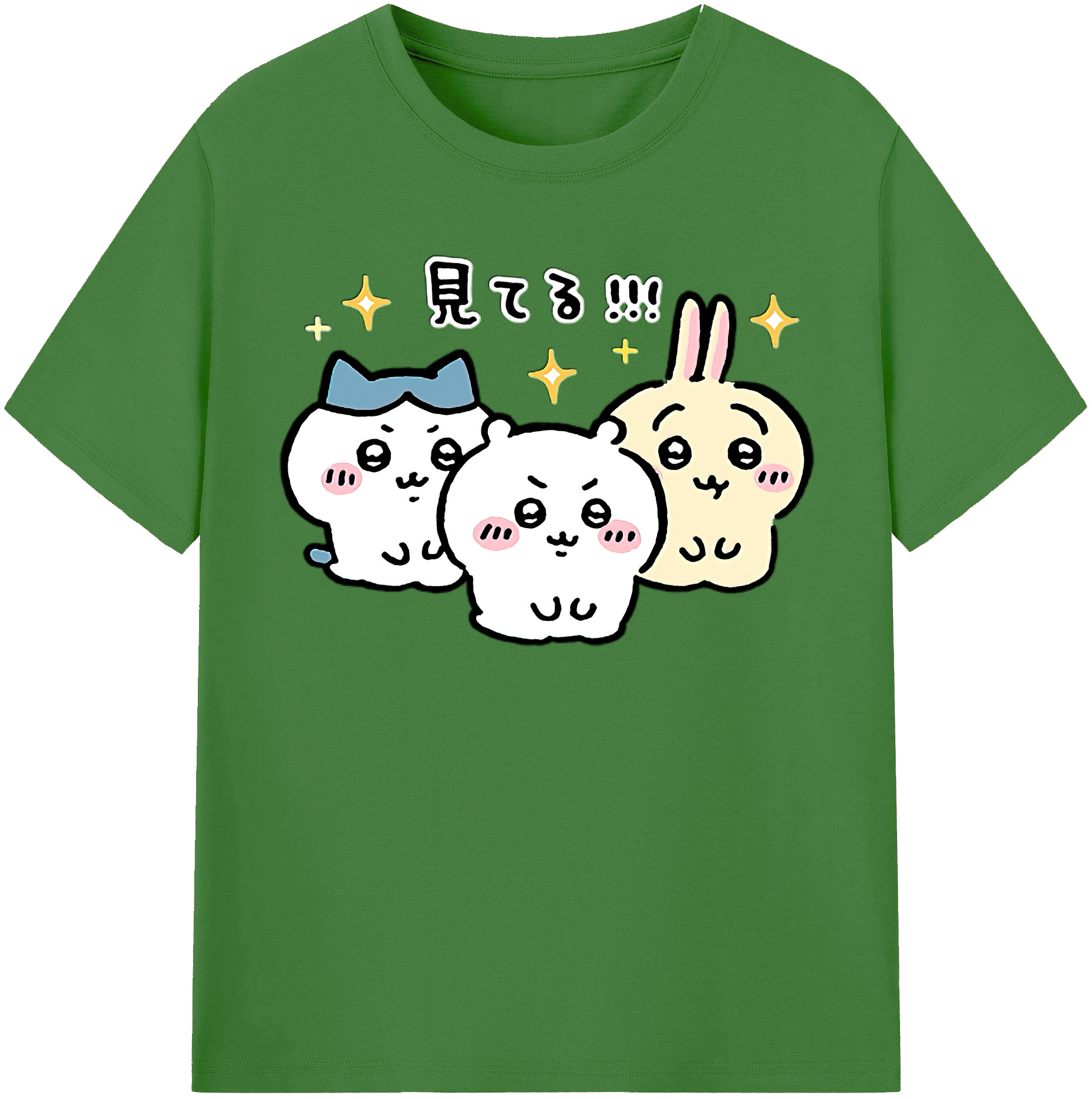 （画像用） ちいかわ ハチワレ Chii-kawa hachiware レディースカジュアルプリントTシャツ（綿100％）